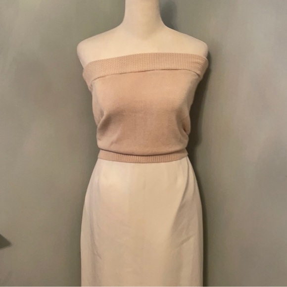 Elegant Blush Knit Bandeau | Soft Minimalist Tube Top | One Size - Picture 1 of 1